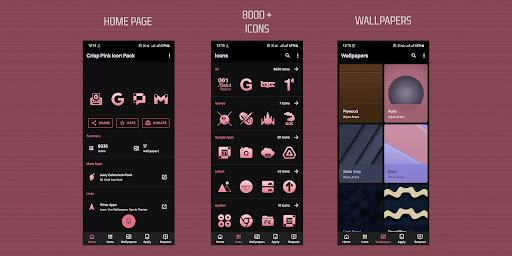 Screenshot of Crisp Pink Icon Pack