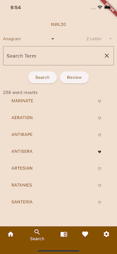 Pangolin: SCRABBLE word review Screen 2