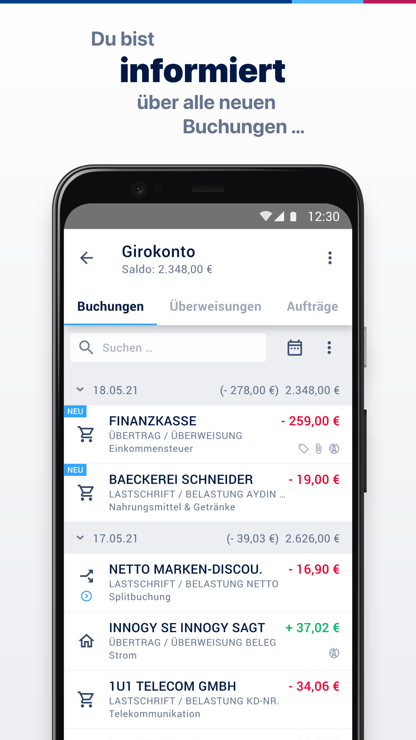 Android application finanzblick Online-Banking screenshort