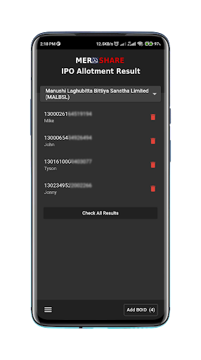 Android application IPO Result - Nepali Mero Share screenshort