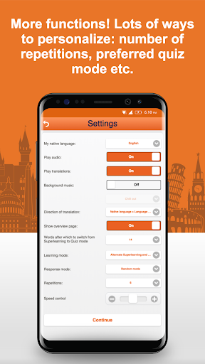 Android application Learn Danish Vocabulary screenshort