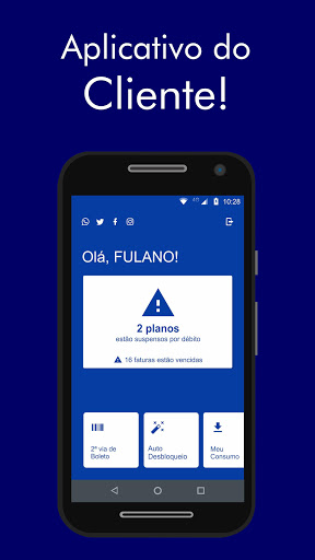 Android application App do Cliente screenshort