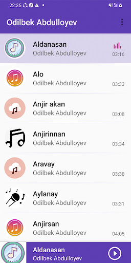Android application Odilbek screenshort