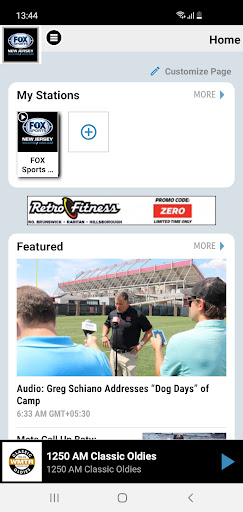 Android application Fox Sports Radio New Jersey screenshort