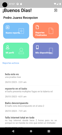 Android application Amara Mantenimiento screenshort