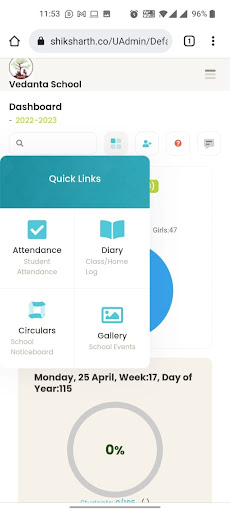 Android application Shiksharth School ERP screenshort