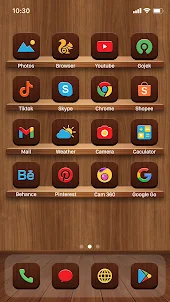 Wow Aesthetic Wood Icon Pack