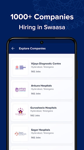 Swaasa: Health Jobs & Careers Screen 3