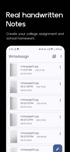 Android application Text to Handwriting Notes screenshort