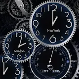 Black Clock Live Wallpaper HD icon