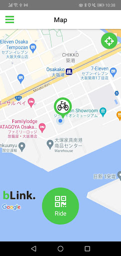 Android application RideBLink - bike sharing screenshort