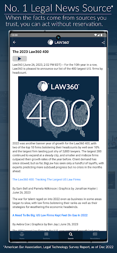 Android application Law360 Legal News & Analysis screenshort