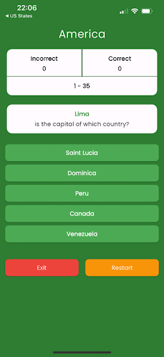Quiz Capitals of the World Screen 3