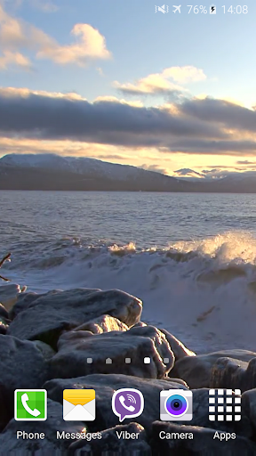 Android application Waves on Rocks Video Wallpaper screenshort