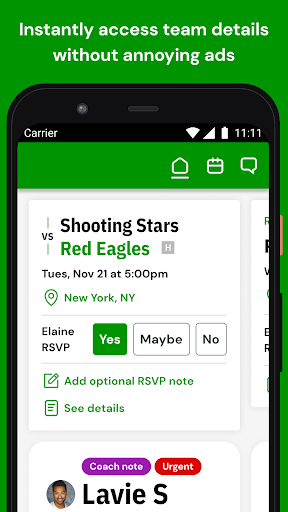 Android application LeagueApps Play screenshort