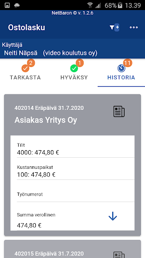 NetBaron, Ostolasku-MobiApp Screen 3