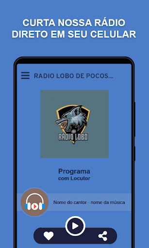Android application Radio Lobo Pocos de caldas screenshort