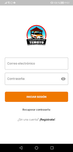Android application Temoyo Pasajero screenshort