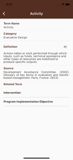 WMU Evaluation Glossary Screen 3