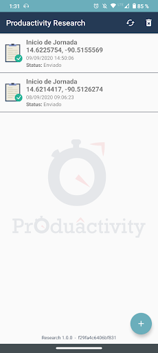 Android application Produactivity Research screenshort