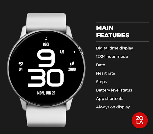 Superior Black Watch Face screenshot 1