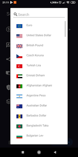 Cryptocurrency Tracker Screen 2