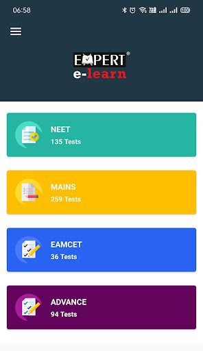 Android application Expert E-Learn Tests screenshort