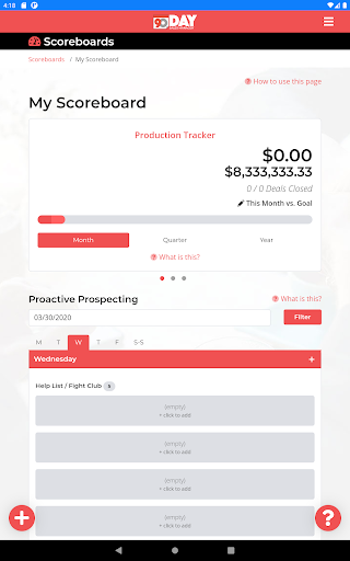 90-Day Sales Screen 3