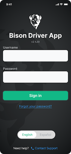 Android application Bison Driver screenshort