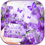 Purple Butterfly Flower Keyboard Theme icon