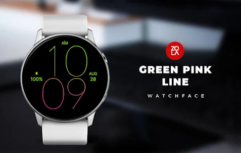 Green Pink Line Watch Face