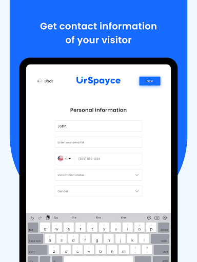 UrSpayce: Visitor Kiosk Screen 3