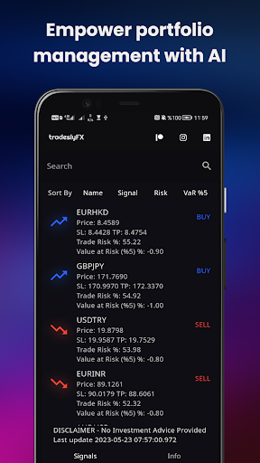 tradeslyFX: Forex Signals Screen 2