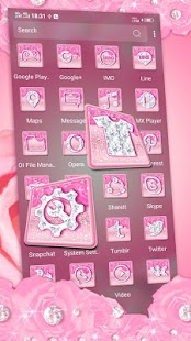 Pink Flower Diamond Theme Screenshot