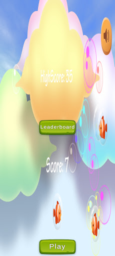 Android application Flying Bubbles Fish screenshort