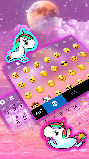 Pink Sky Moon Keyboard Theme Screen 3