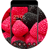 Fruit Black & Red Theme: Raspberry HD Wallpaper icon