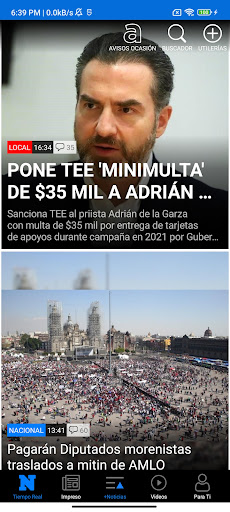 Android application EL NORTE screenshort