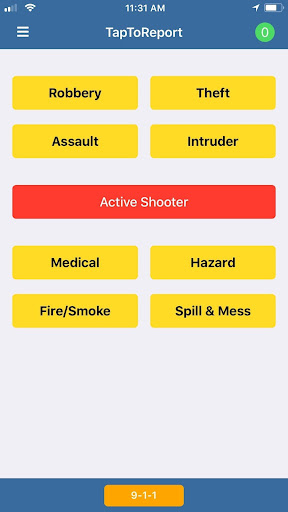 Android application TapToReport screenshort
