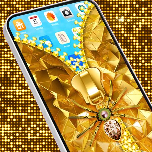 Gold Zipper Screen Lock  Icon