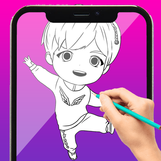 AR Draw Coloring Tiny Tan BTS logo