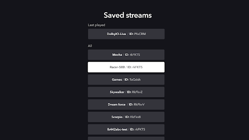 Dolby.io Stream Monitor Screen 2