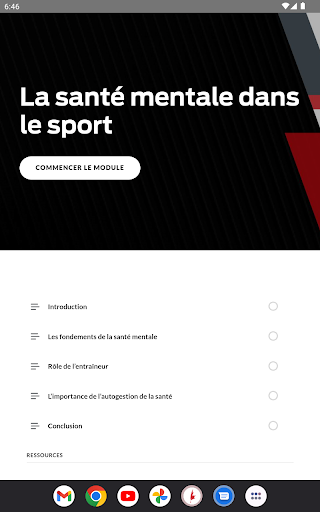 La santé mentale dans le sport Screen 3