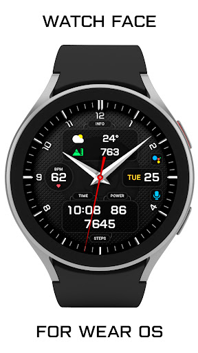 Android application IV54 Black Watch Face screenshort