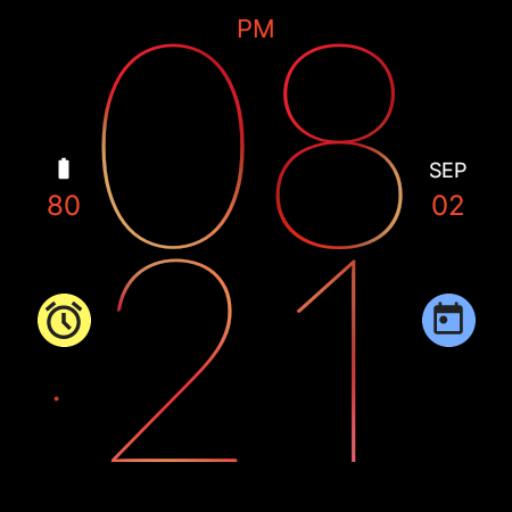 Red Line Watch Face screenshot 4