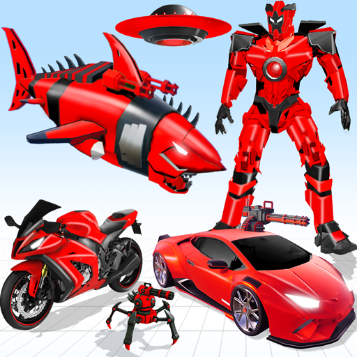 Shark Robot Car Transform Game logo