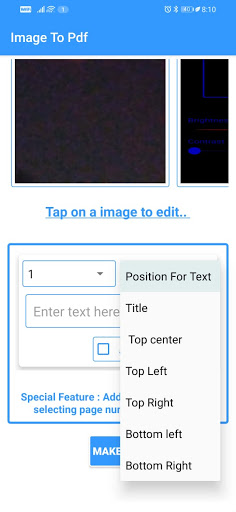 Android application ImagetoPdf screenshort