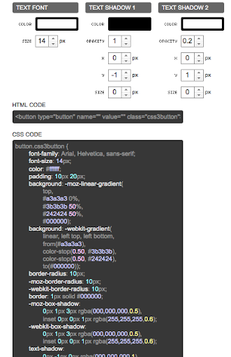 CSS3 Button Generator Screen 2