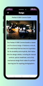 Pentax K1000 Camera Guide