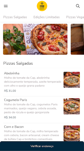 Android application Cap Pizza screenshort